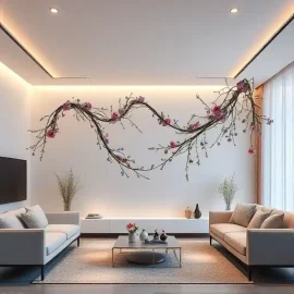 Цветочная композиция как искусственный трос для украшения интерьера Цветочная композиция как искусственный трос для украшения интерьера