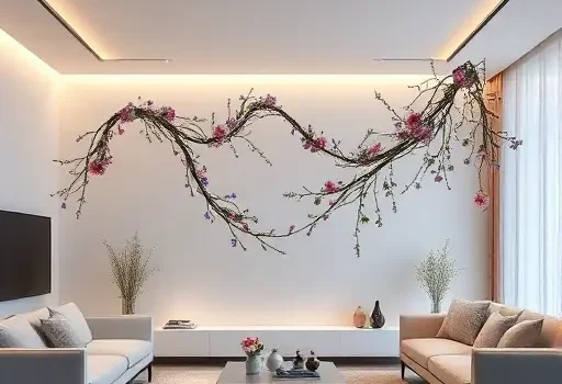 Цветочная композиция как искусственный трос для украшения интерьера Цветочная композиция как искусственный трос для украшения интерьера